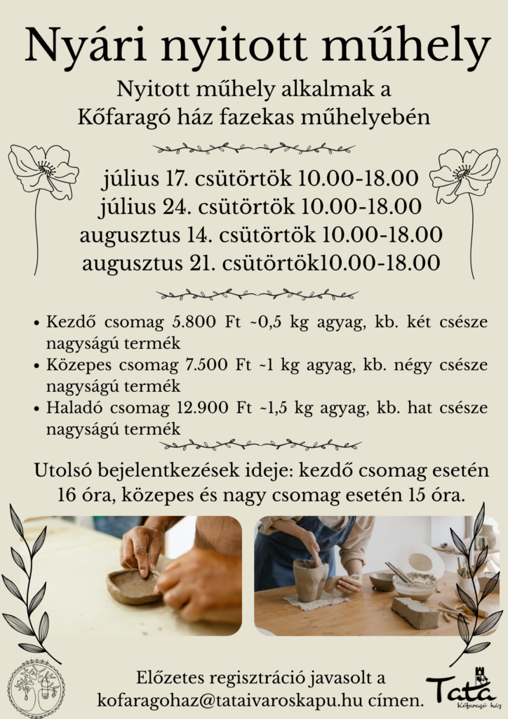 nyitott műhely, fazekas, kerámia workshop énidő restaurant